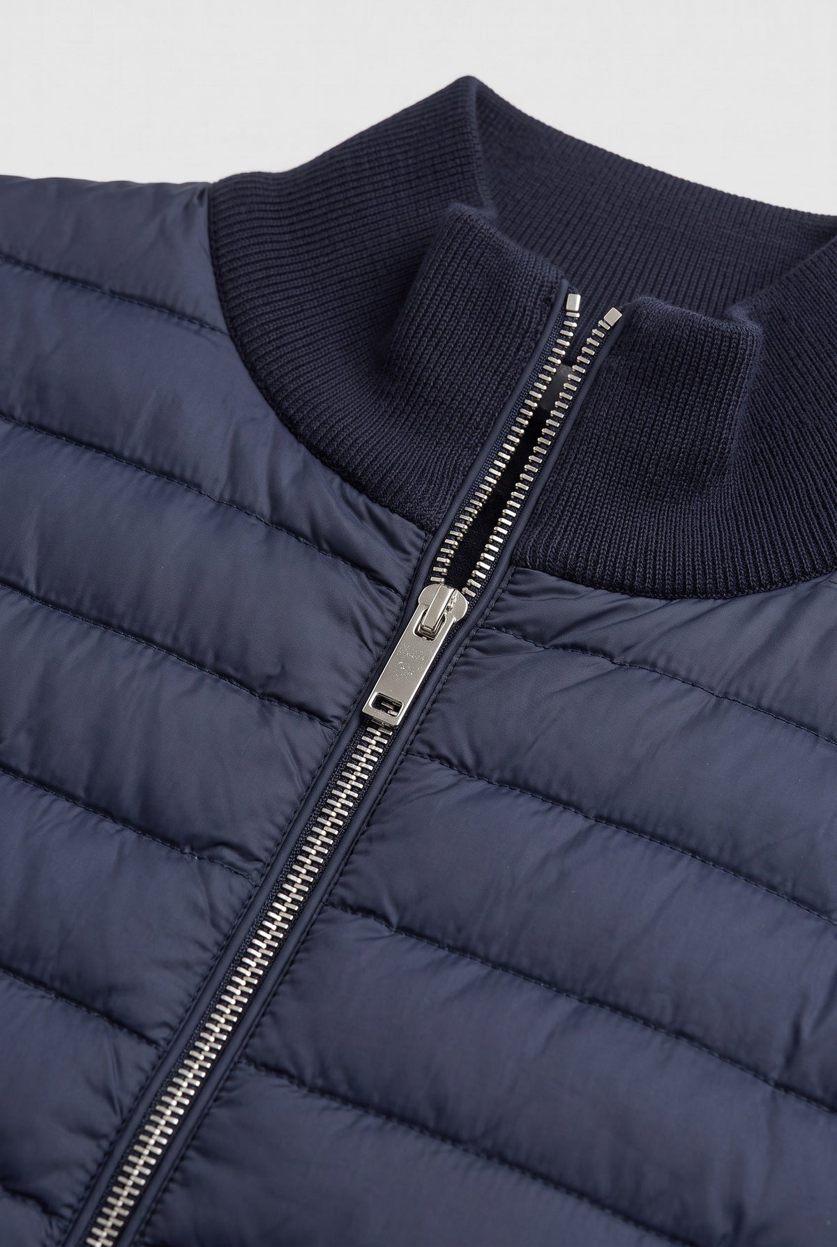 Men's Bomber Jacket | Quilted Front Knit Sleeves - 2