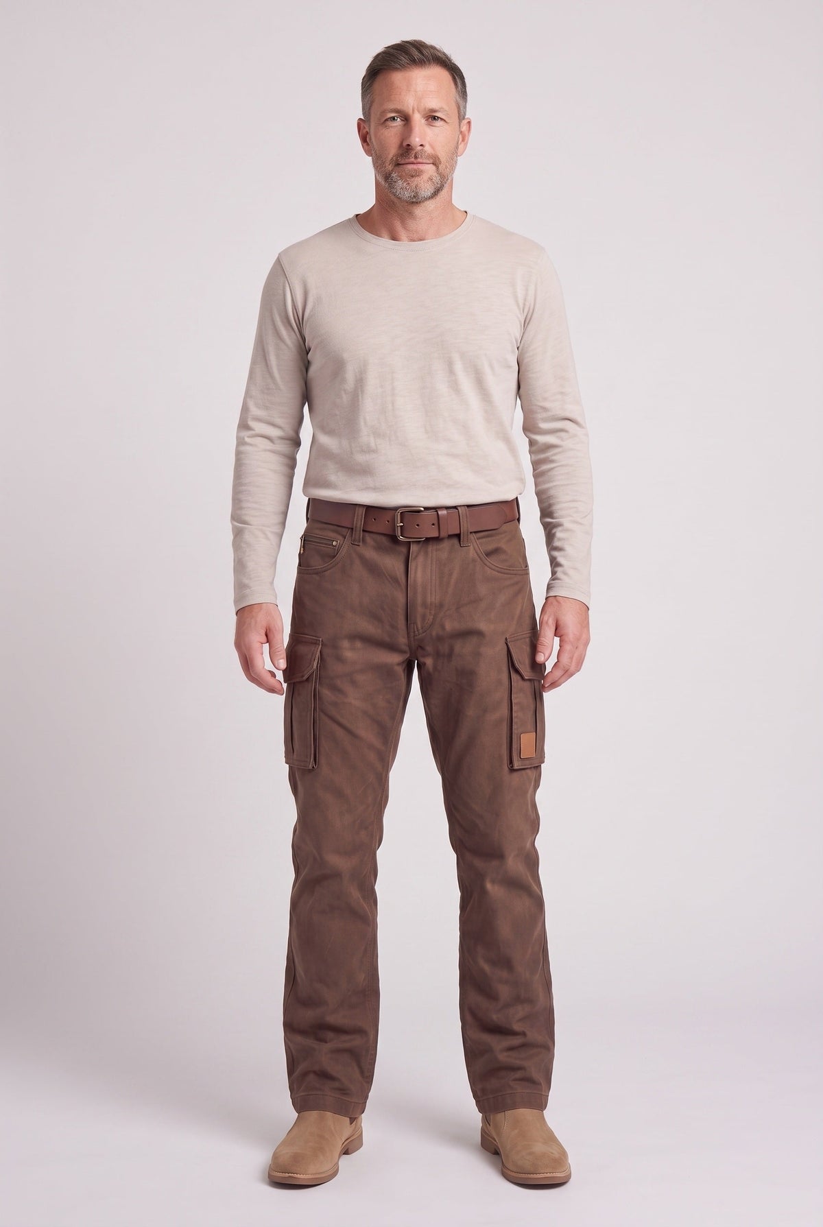 Men's Cargo Pants | Straight Leg Button Flap Pockets - 2