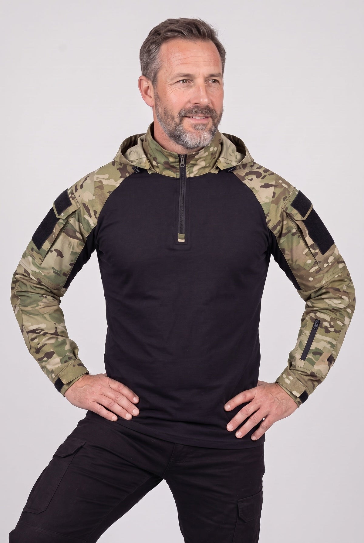 Men's Jacket | Hooded Tactical Quarter Zip - 5