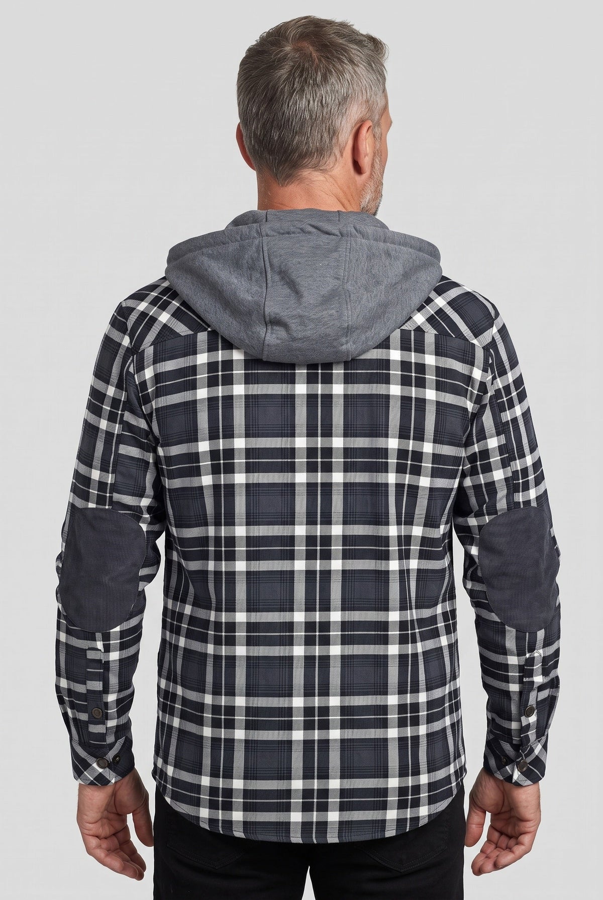 Men's Sherpa Jacket | Jersey Hood Elbow Patches - 2