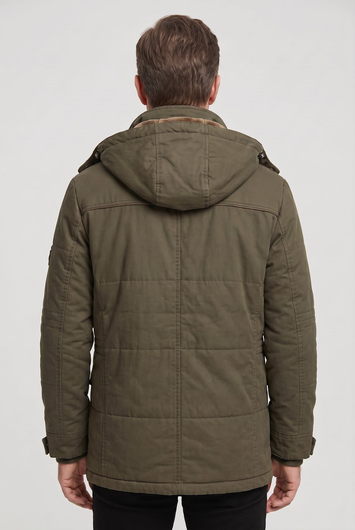 Men's Winter Jacket | Detachable Hood Zip Chest Pockets - 2