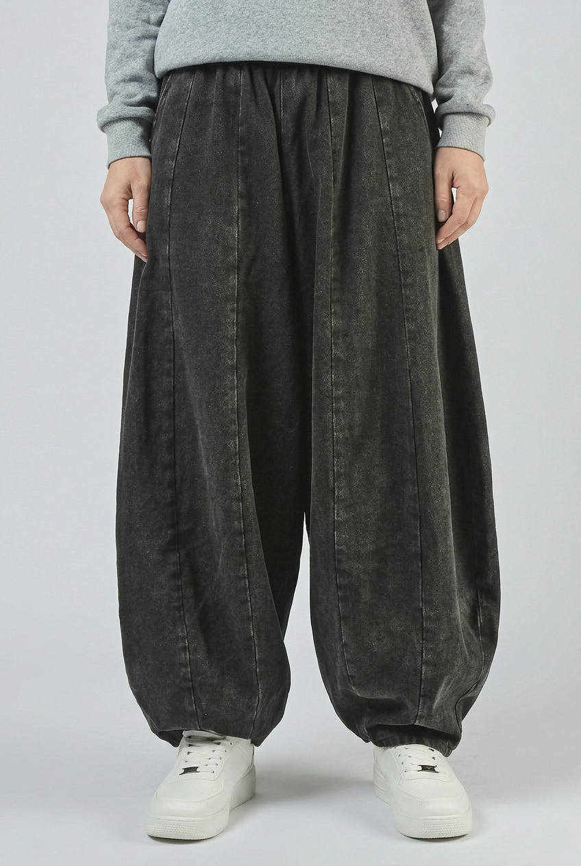 Women's Baggy Jeans | Balloon Leg Elastic Waist - 1