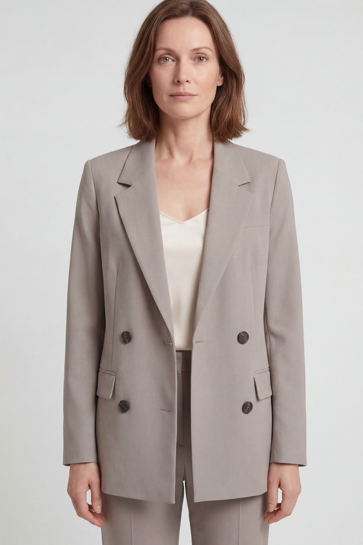 Women's Jacket | Double Breasted Blazer Notch Lapel - 1