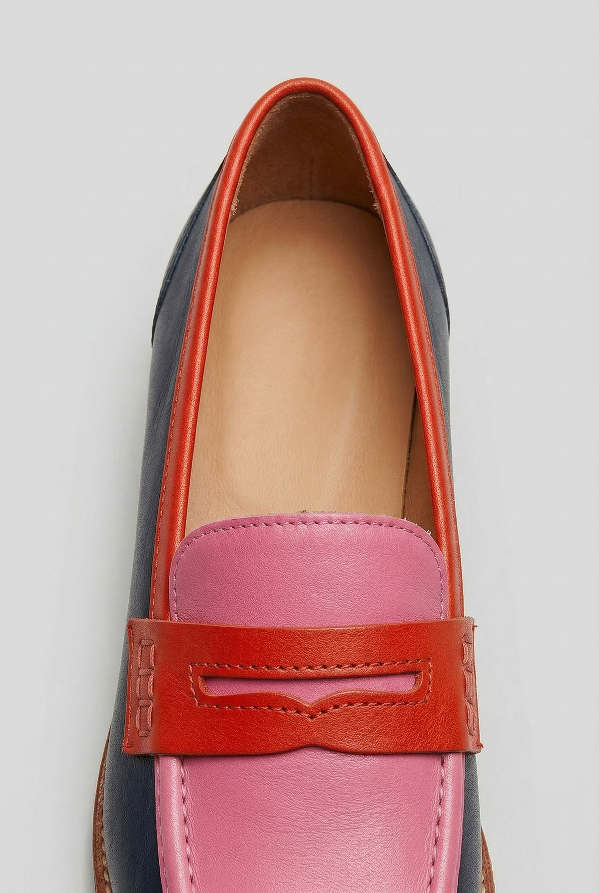 Women's Loafers | Color Block with Penny Strap - 2