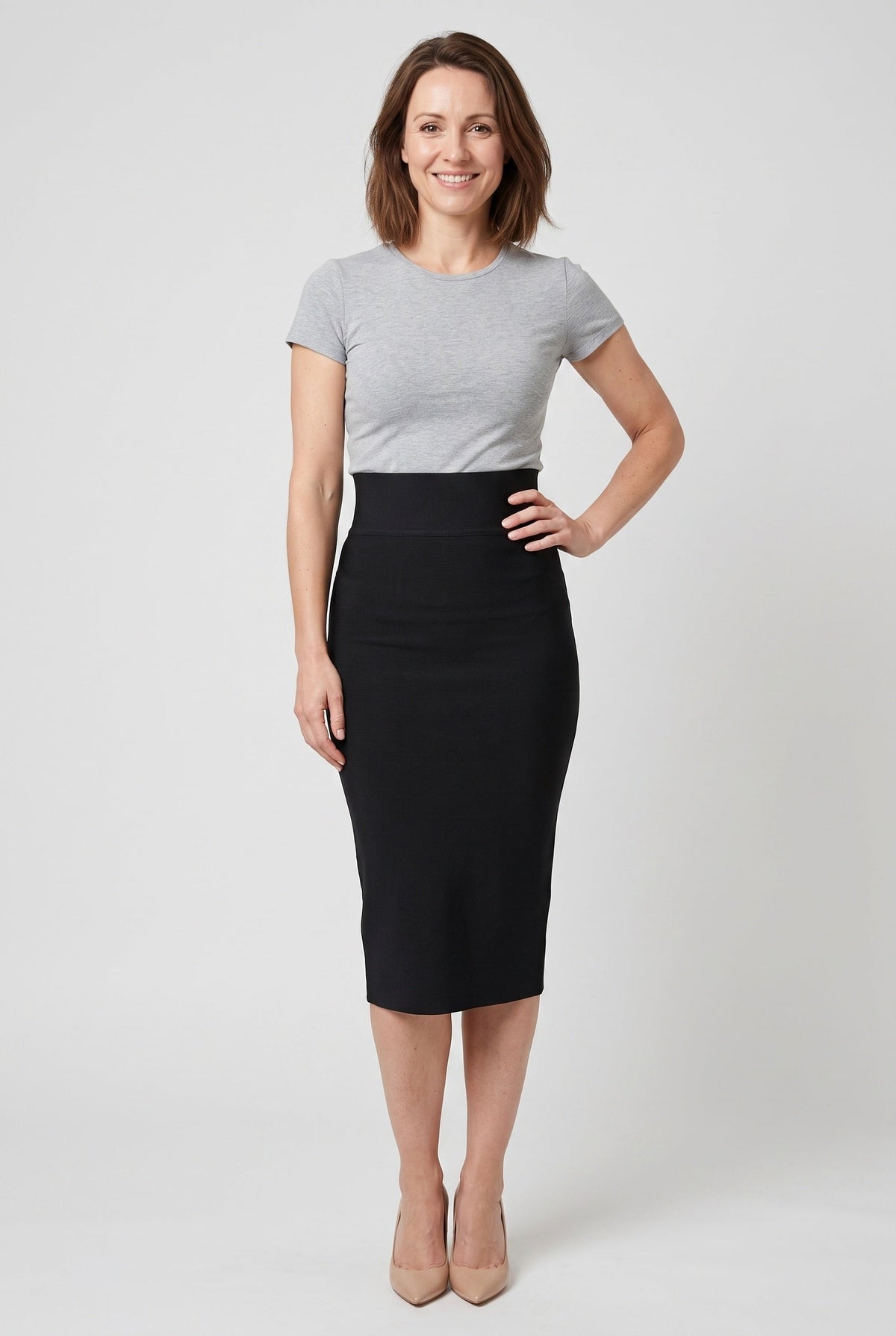 Women's Pencil Skirt | High Waist with Back Vent - 1