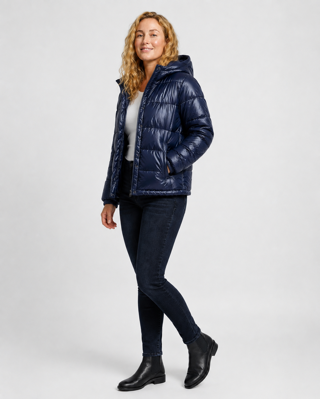 Women's Puffer Jacket | Hooded Lightweight Quilted Zip-Up - 1
