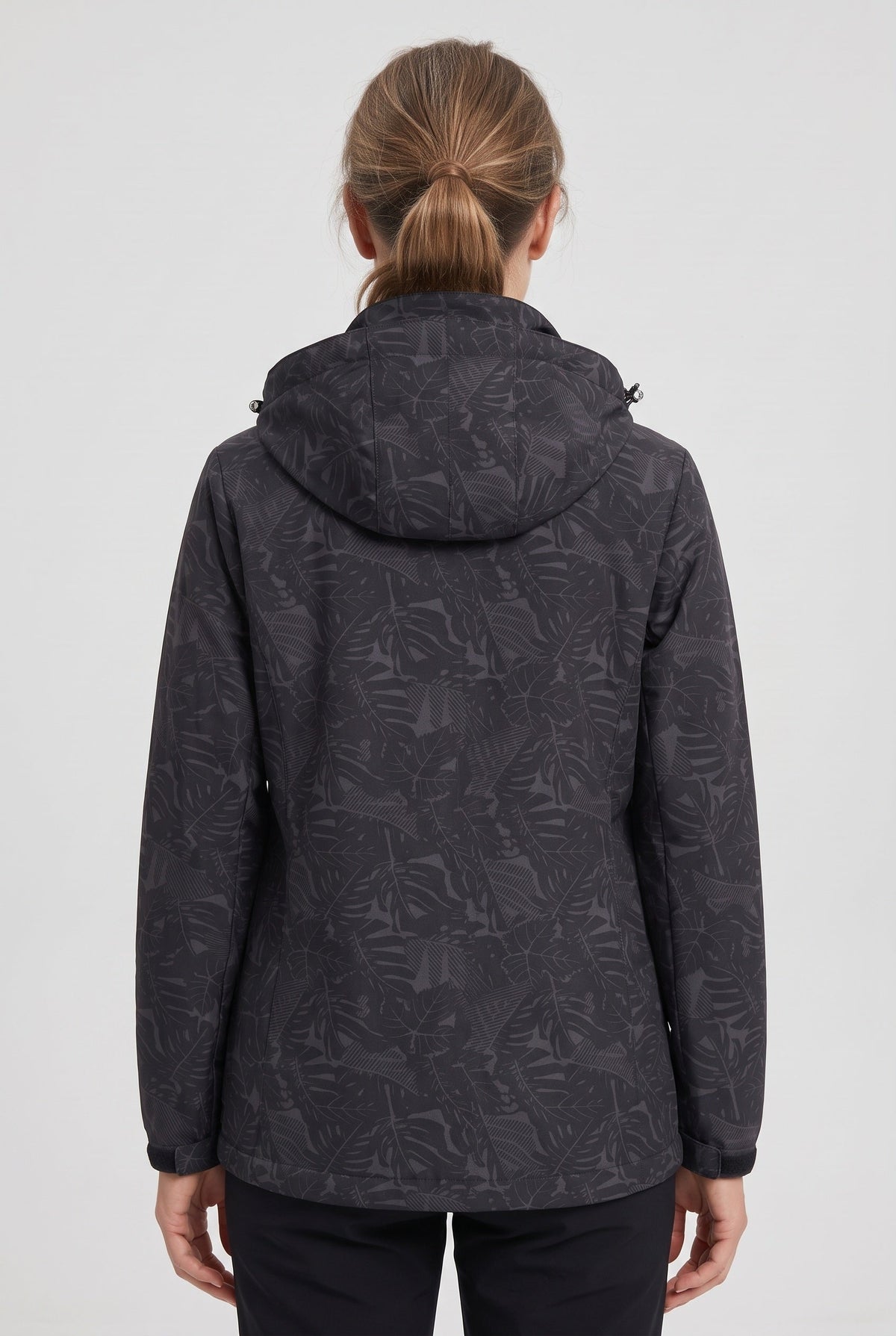 Women's Rain Jacket | Hooded Leaf Print - 2