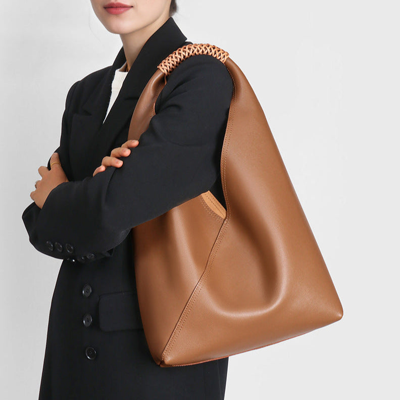 Women's Shoulder Bag | Slouchy Hobo Braided Top Handle Soft - 7