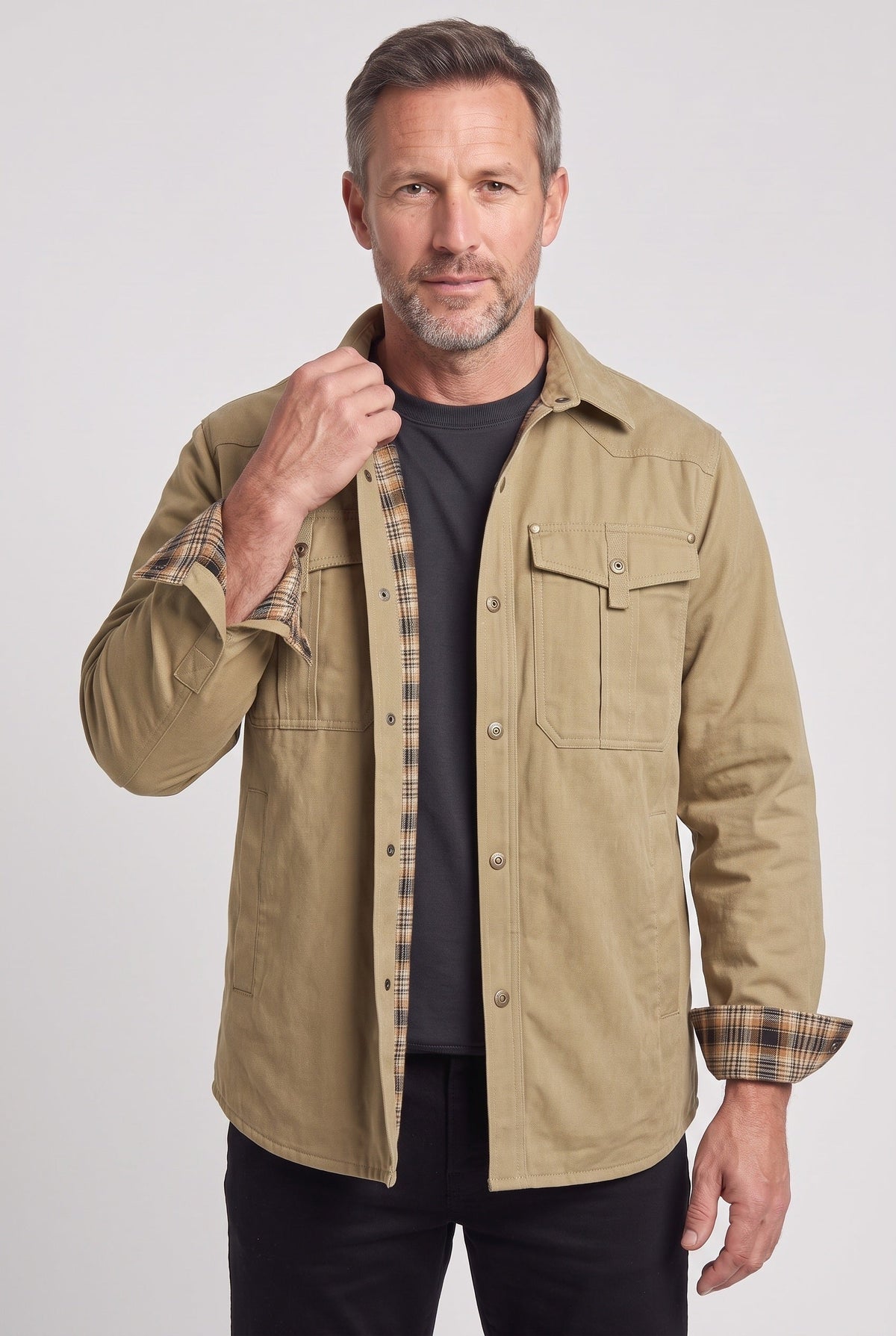 Men's Barn Jacket | Snap Front Flannel Lining - 9