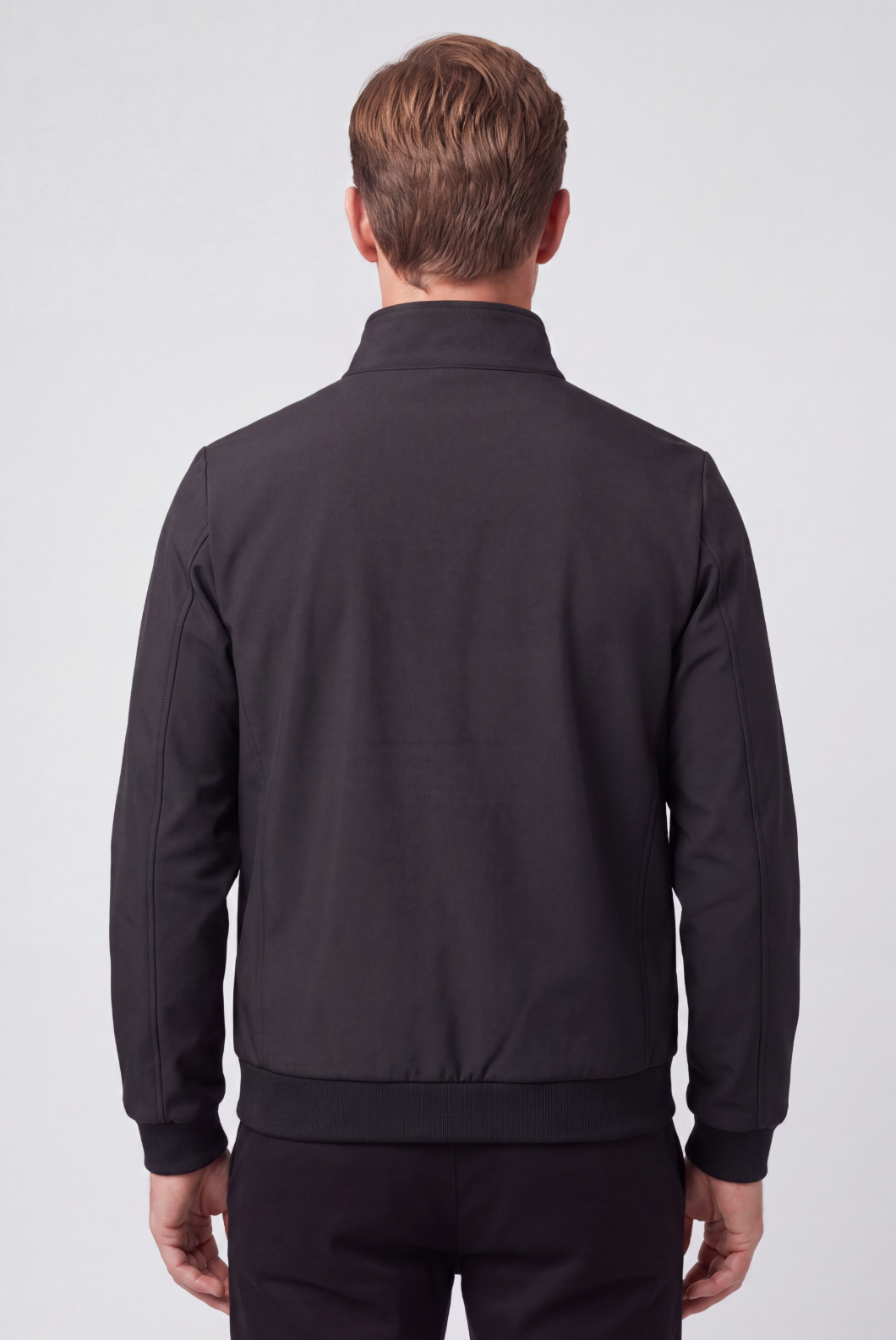 Men's Bomber Jacket | Stand Collar Ribbed Hem - 2