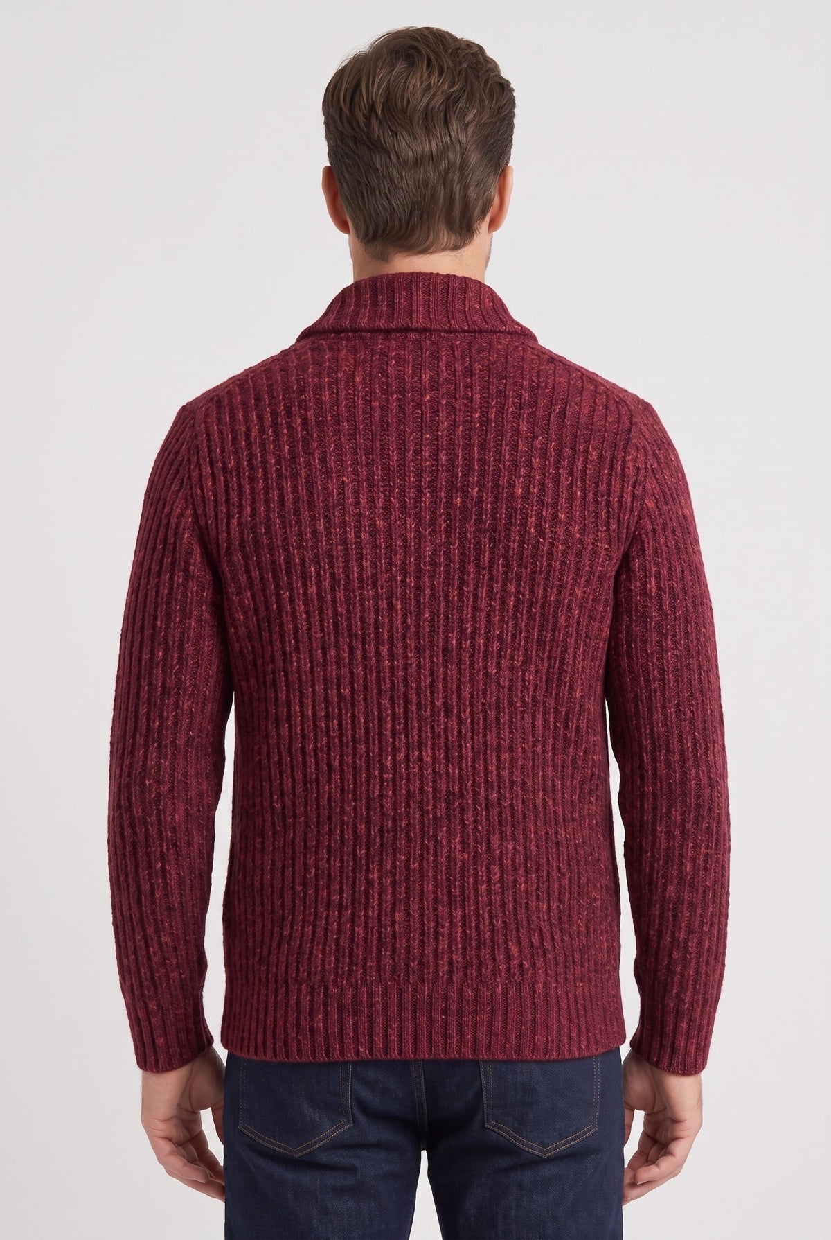 Men's Cardigan | Chunky Rib Knit Button Front - 2