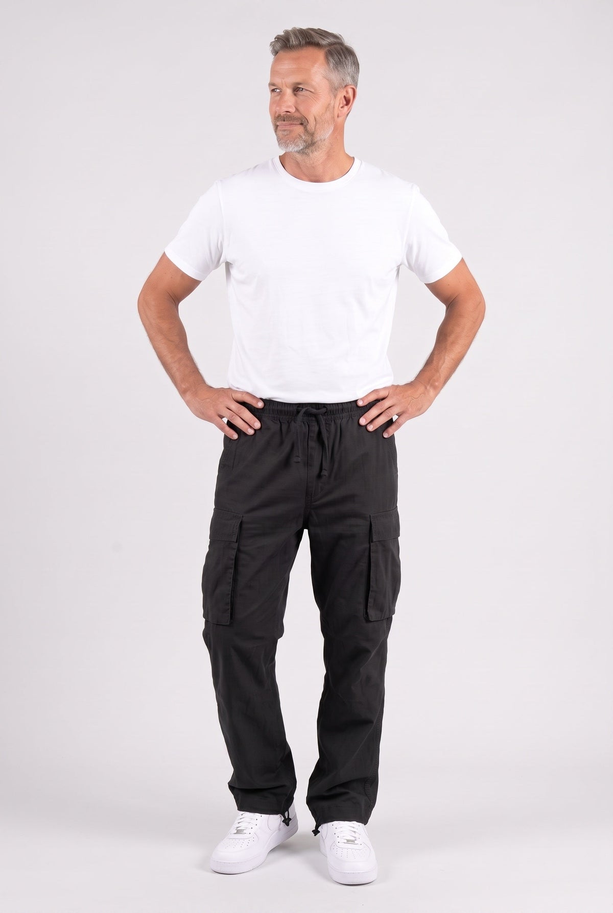 Men's Cargo Pants | Drawstring Waist Relaxed Fit - 5