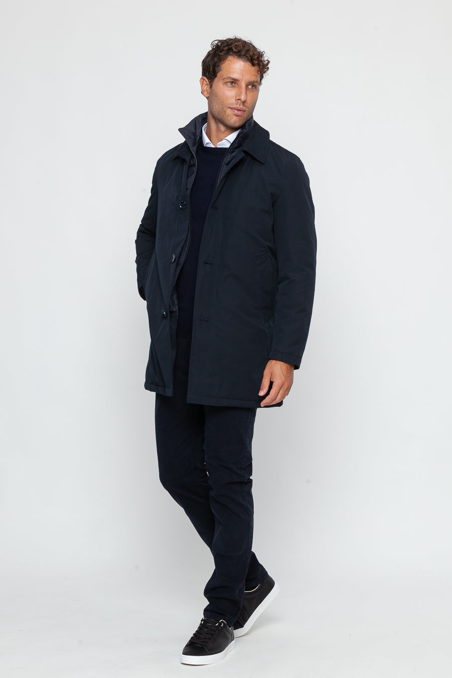 Men's Coat | Single Breasted Point Collar Welt Pocket Car Coat - 6