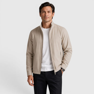 Men's Harrington Jacket | Stand Collar Zip-Up Two Zip Pockets - 9