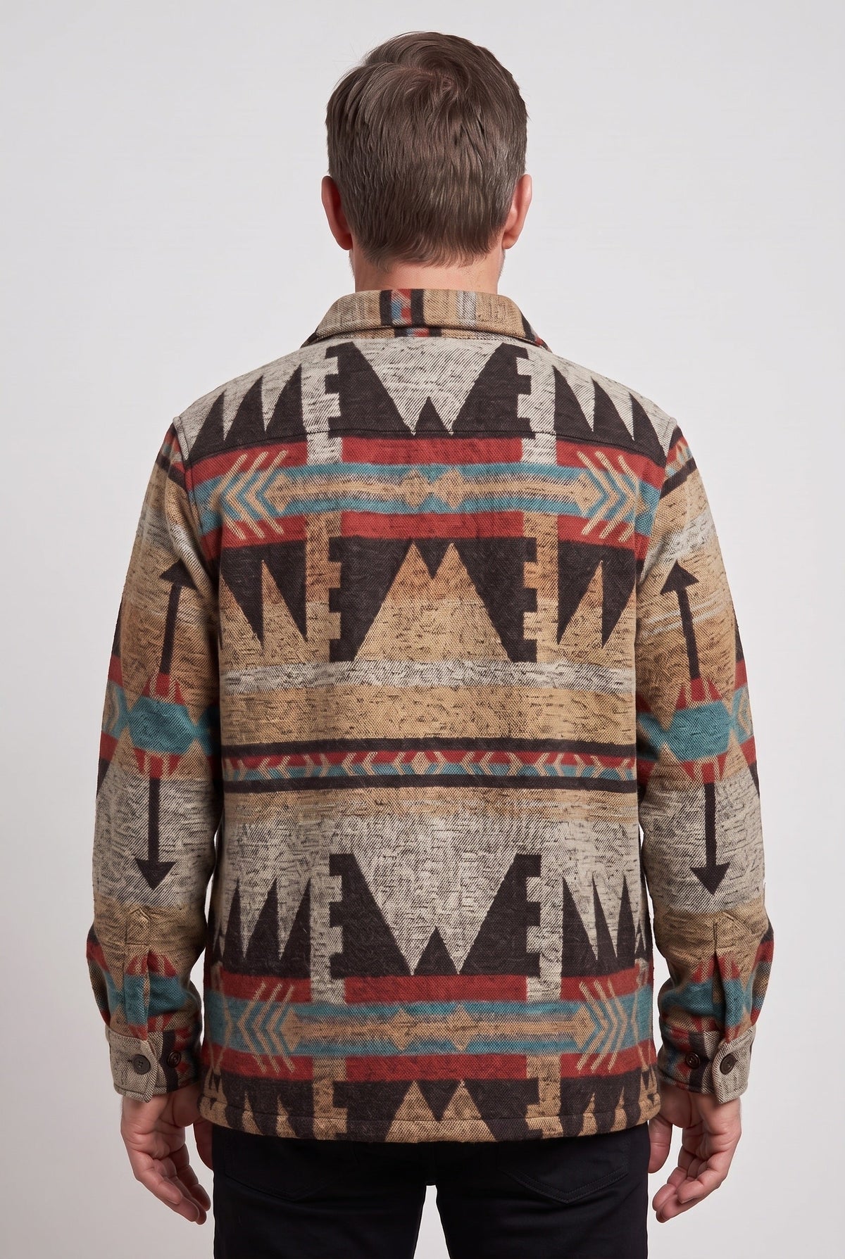 Men's Jacket | Aztec Print Button Front - 2