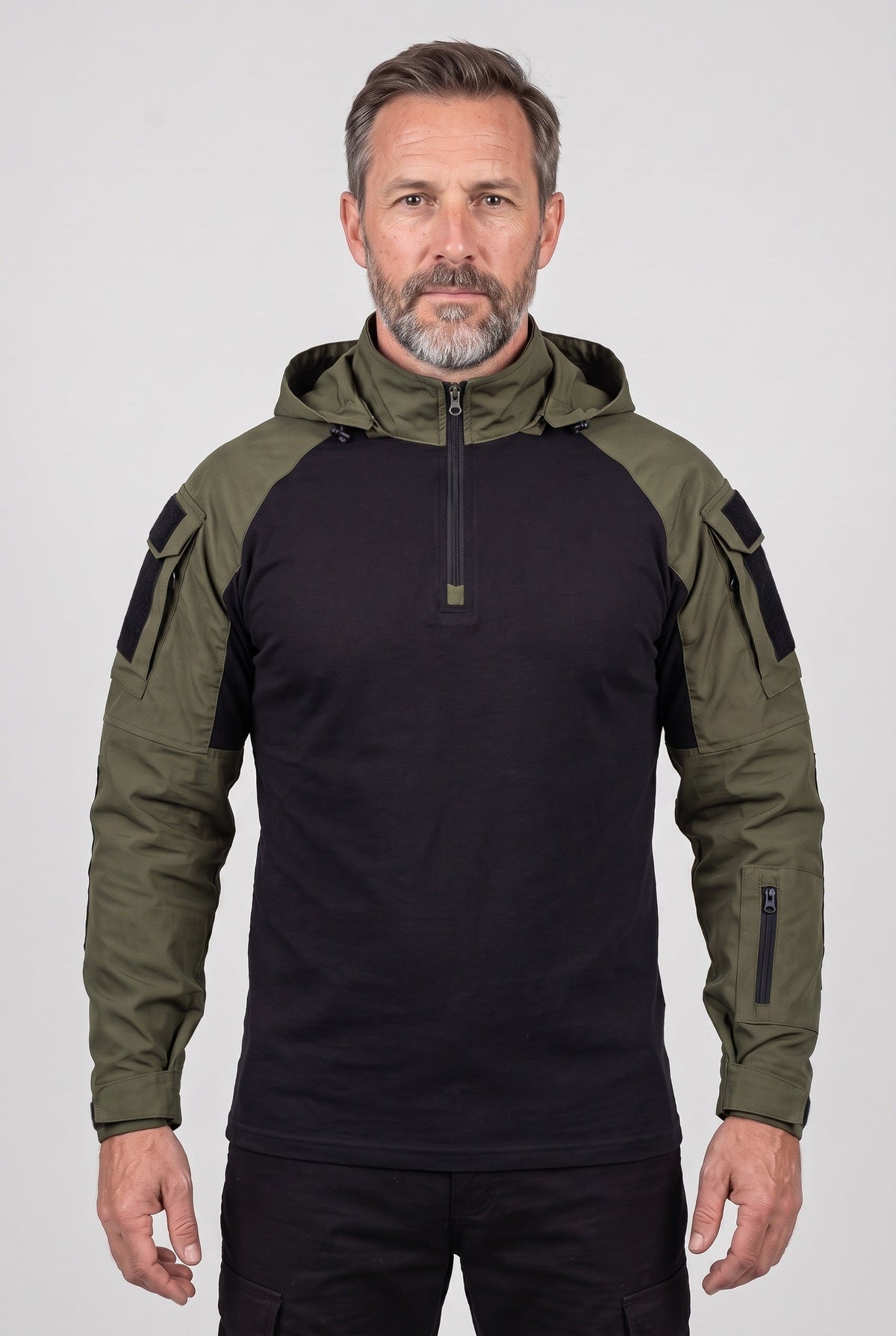 Men's Jacket | Hooded Tactical Quarter Zip - 1