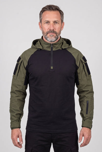 Men's Jacket | Hooded Tactical Quarter Zip - 1