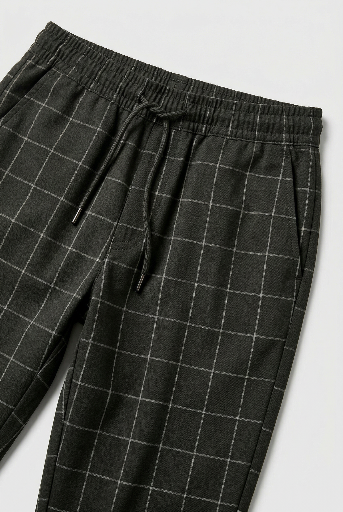 Men's Pants | Windowpane Check Elastic Cuffs - 3