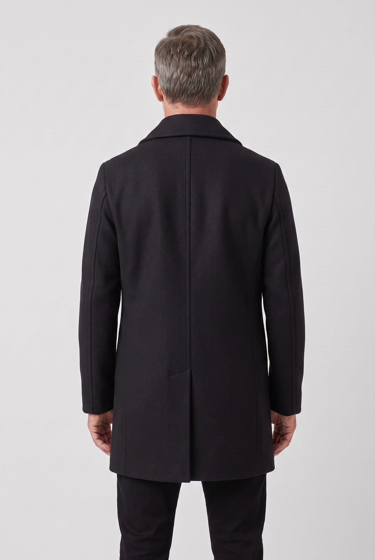Men's Pea Coat | Double Breasted Wide Lapel - 2