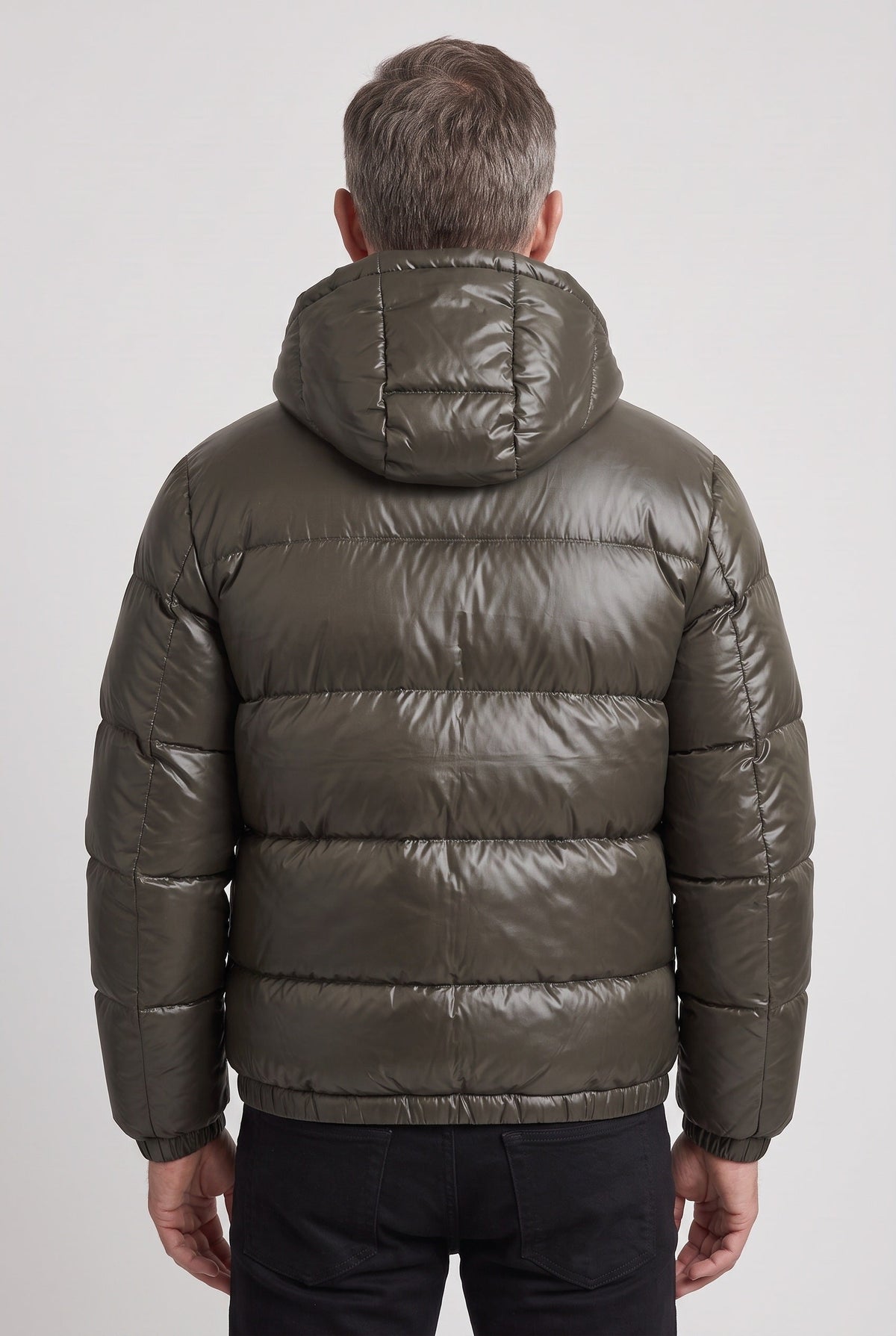 Men's Puffer Jacket | Drawcord Hood Elastic Cuffs - 2
