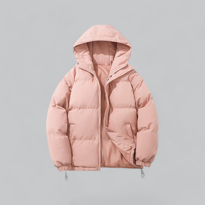 Men's Puffer Jacket | Hooded Oversized Quilted Drawstring Hem - 10