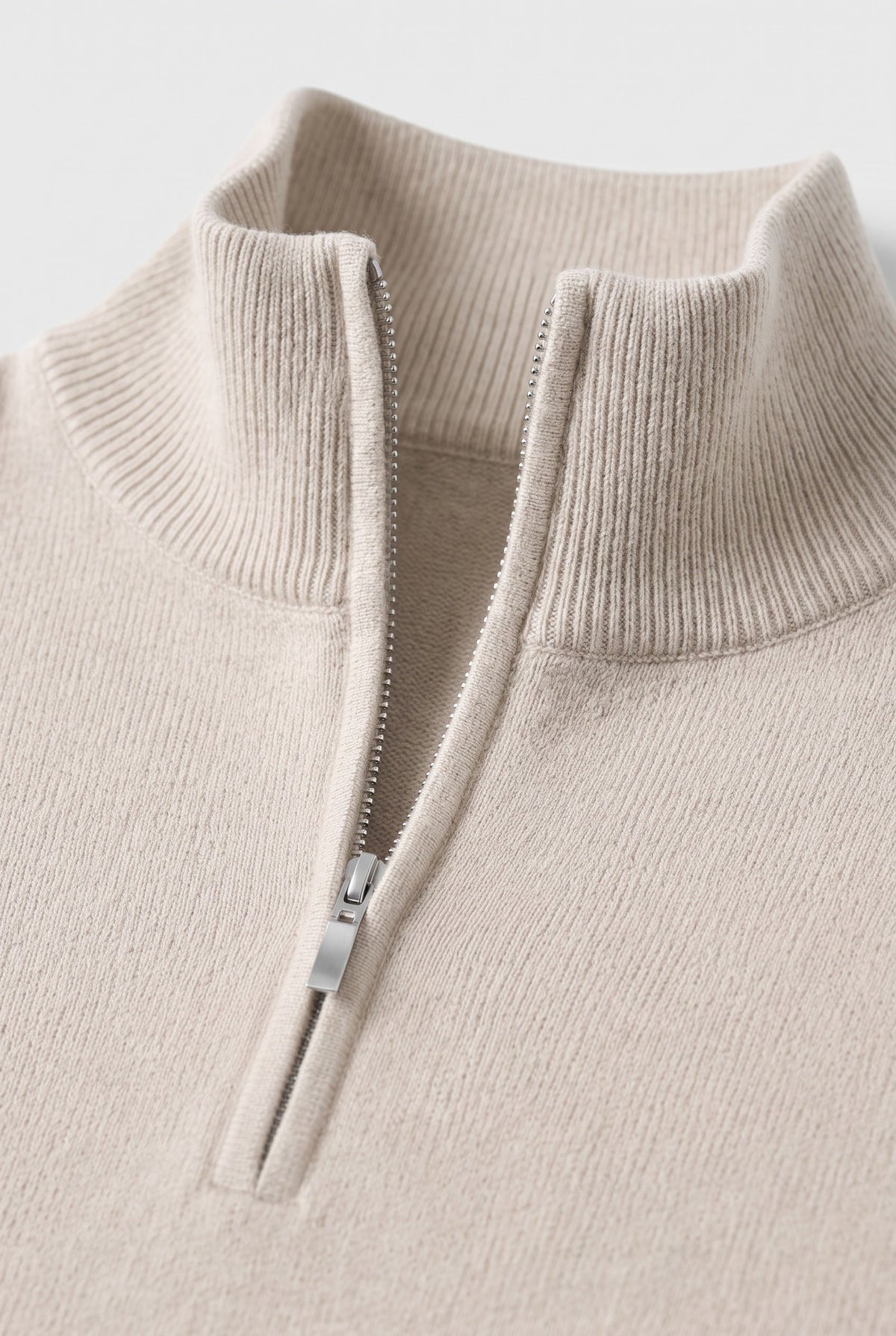 Men's Quarter Zip Sweater | Funnel Neck Marled Knit - 3