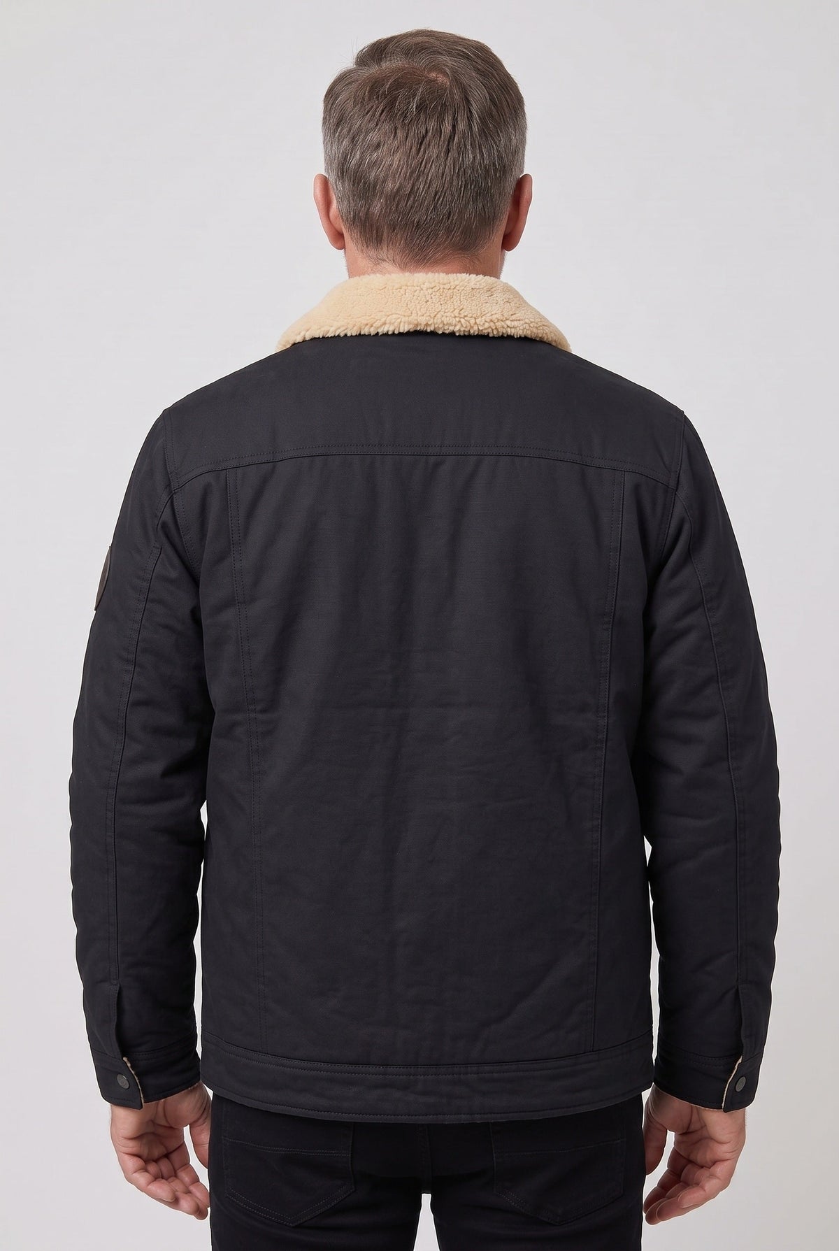 Men's Sherpa Jacket | Snap Front Flap Pockets - 2