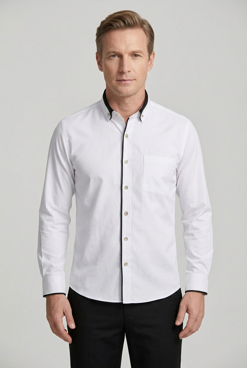 Men's Shirt | Button Down with Contrast Trim - 1