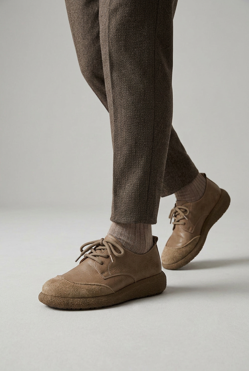 Men's Shoes | Lace-Up Suede-Look with Apron Toe - 2