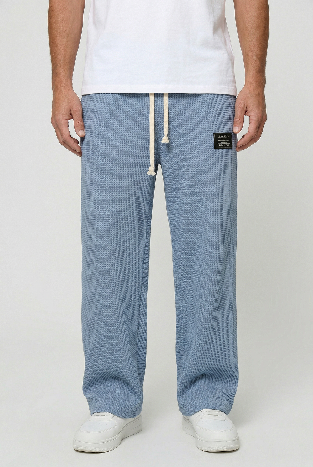 Men's Sweatpants | Wide Leg with Waffle Texture - 1