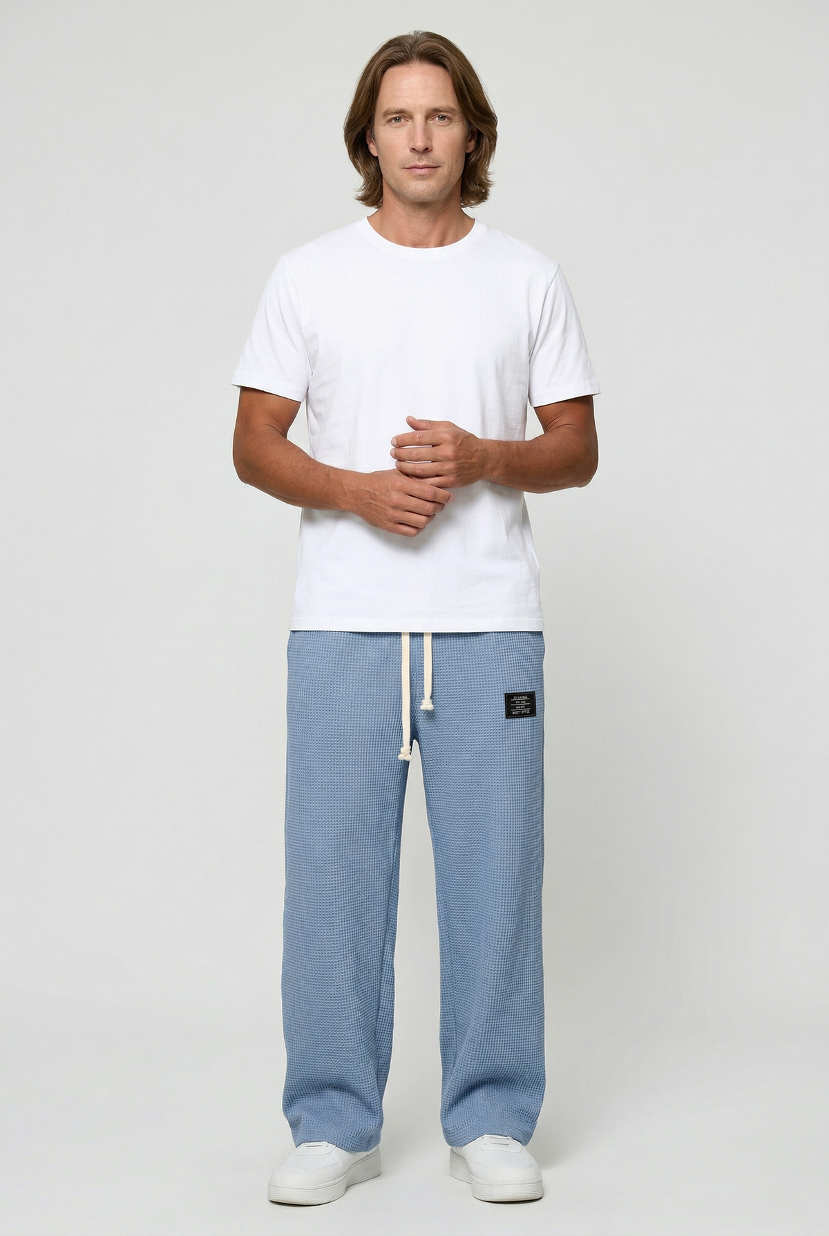 Men's Sweatpants | Wide Leg with Waffle Texture - 2