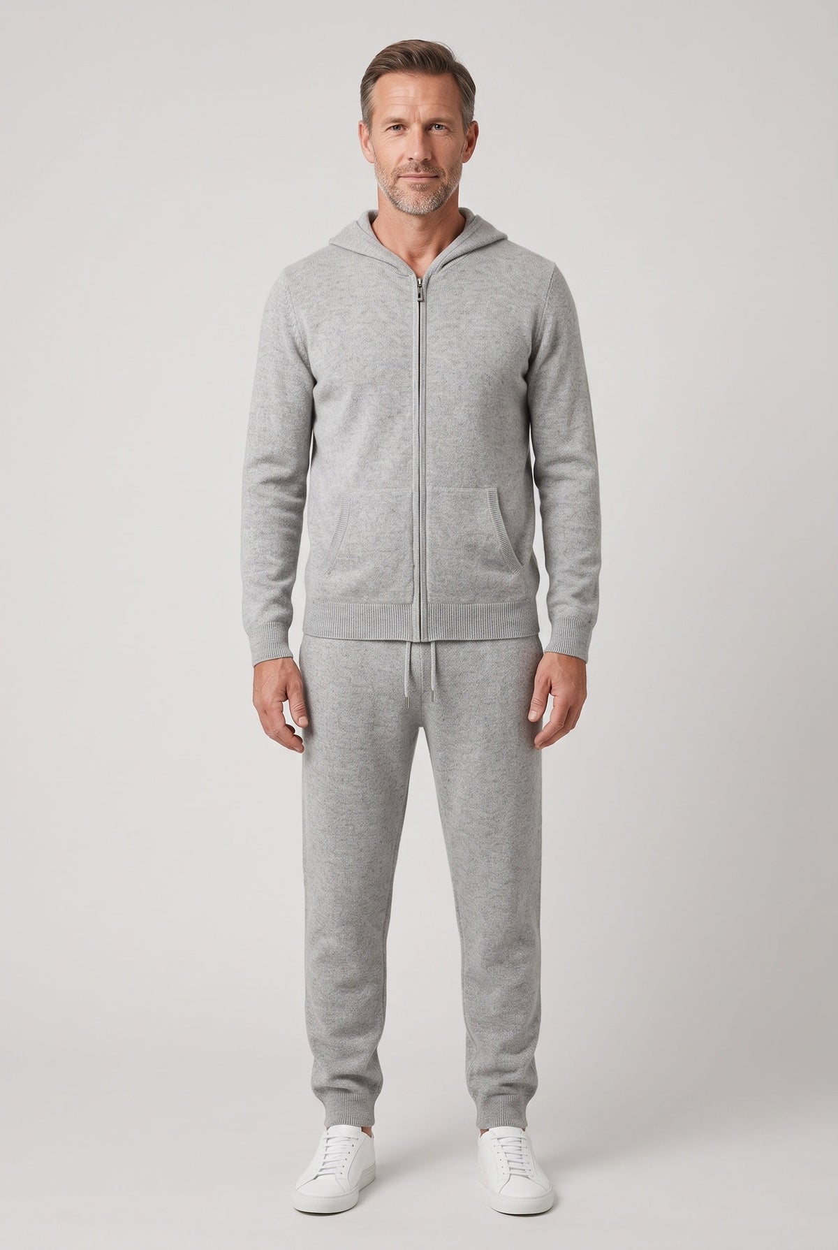 Men's Tracksuit | Knit Zip Hood with Front Pockets - 1