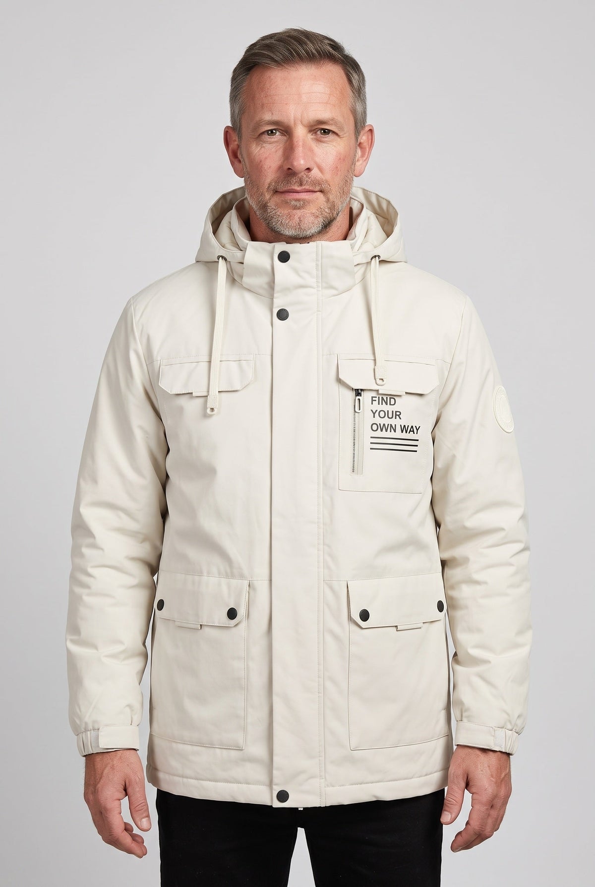 Men's Waterproof Jacket | Detachable Hood Flap Pockets - 1