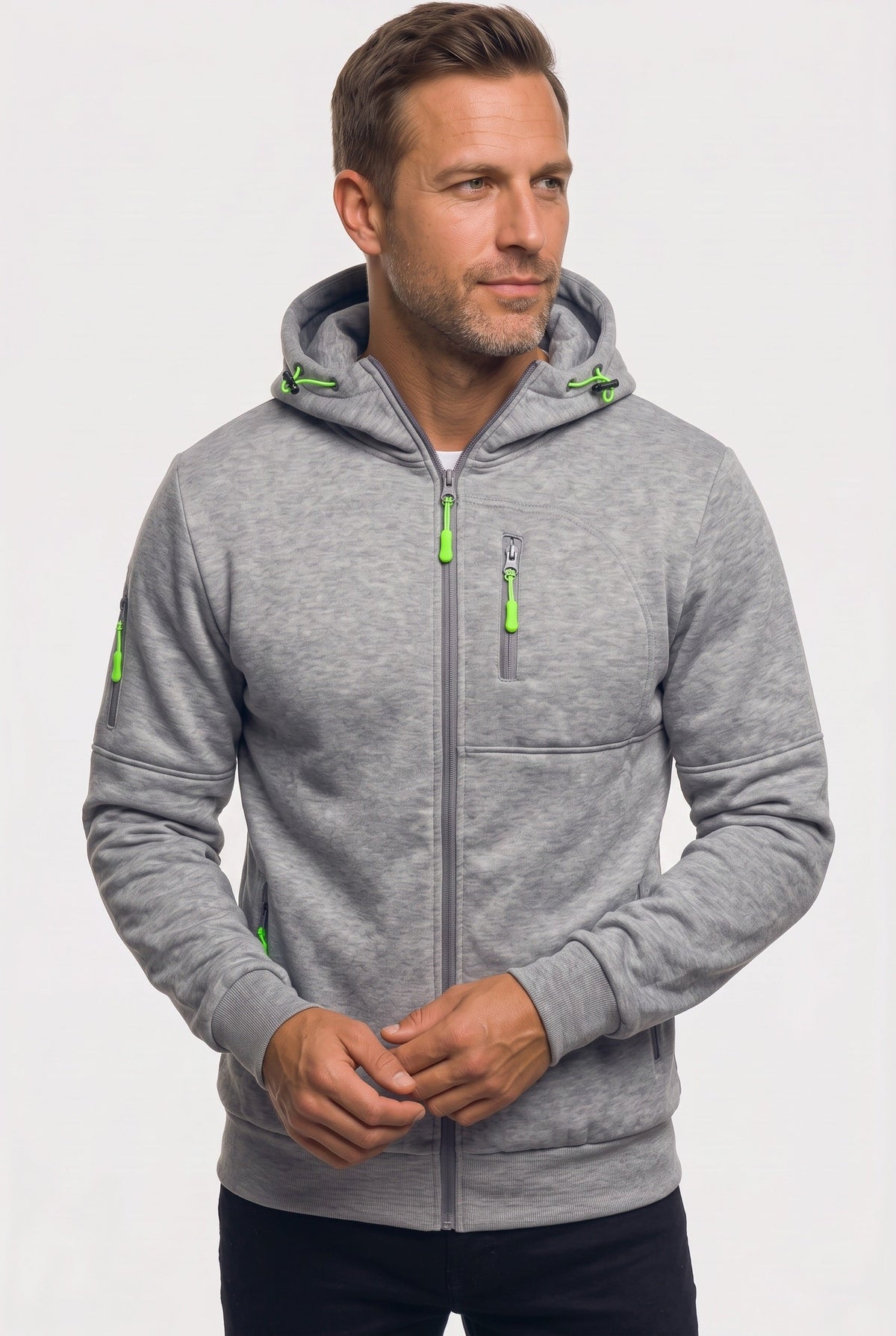 Men's Zip Up Hoodie | Multiple Zipped Pockets - 6