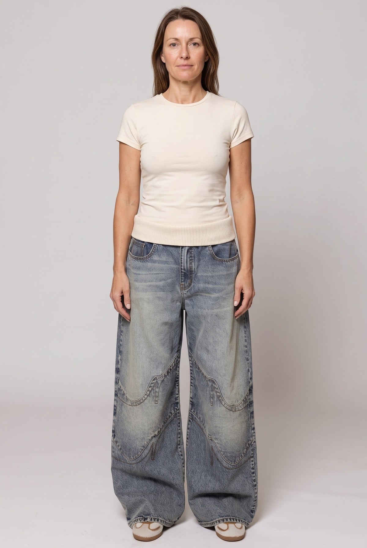 Women's Baggy Jeans | Wide Leg Vintage Wash - 2