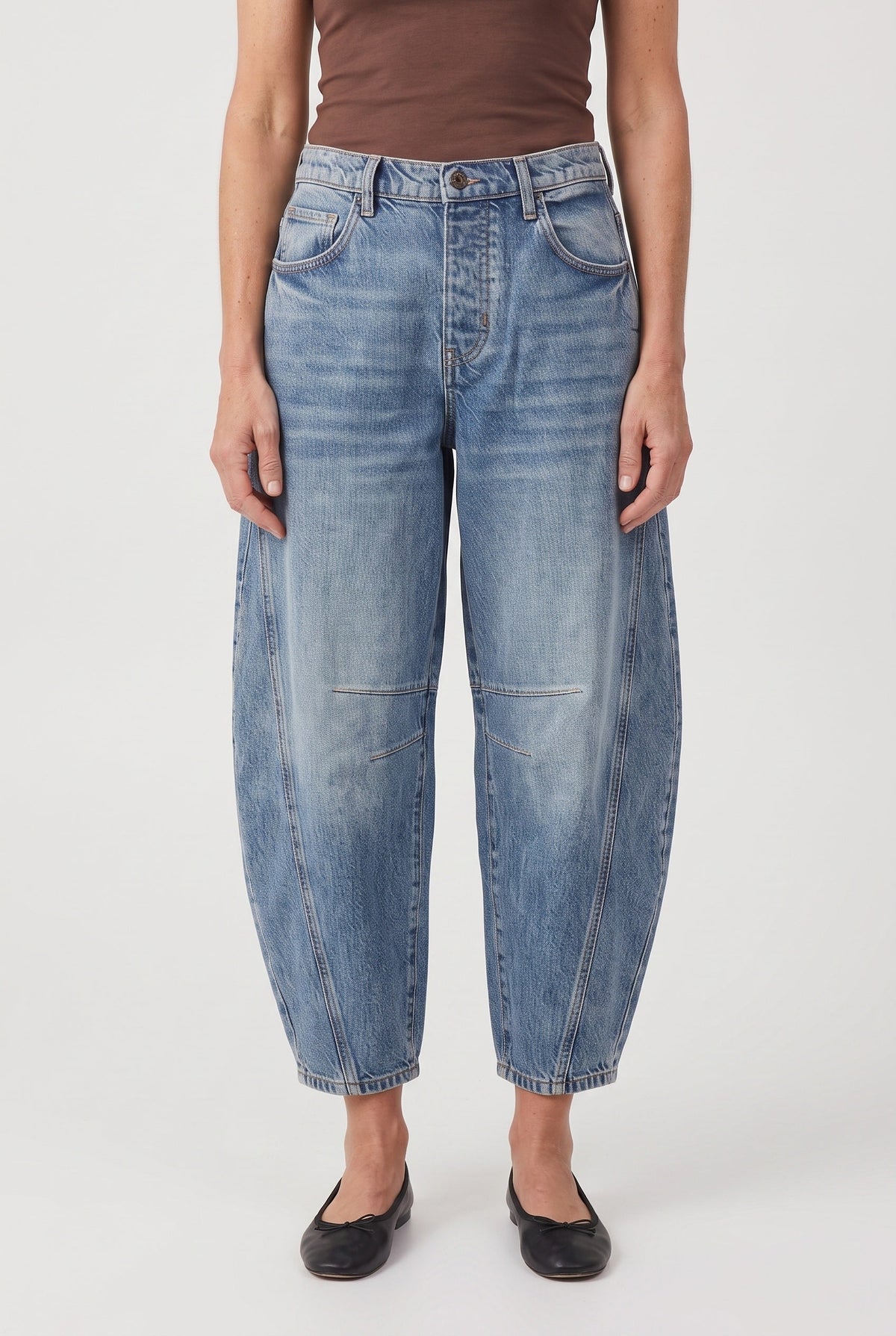 Women's Barrel Jeans | Ankle Length Five Pocket - 1