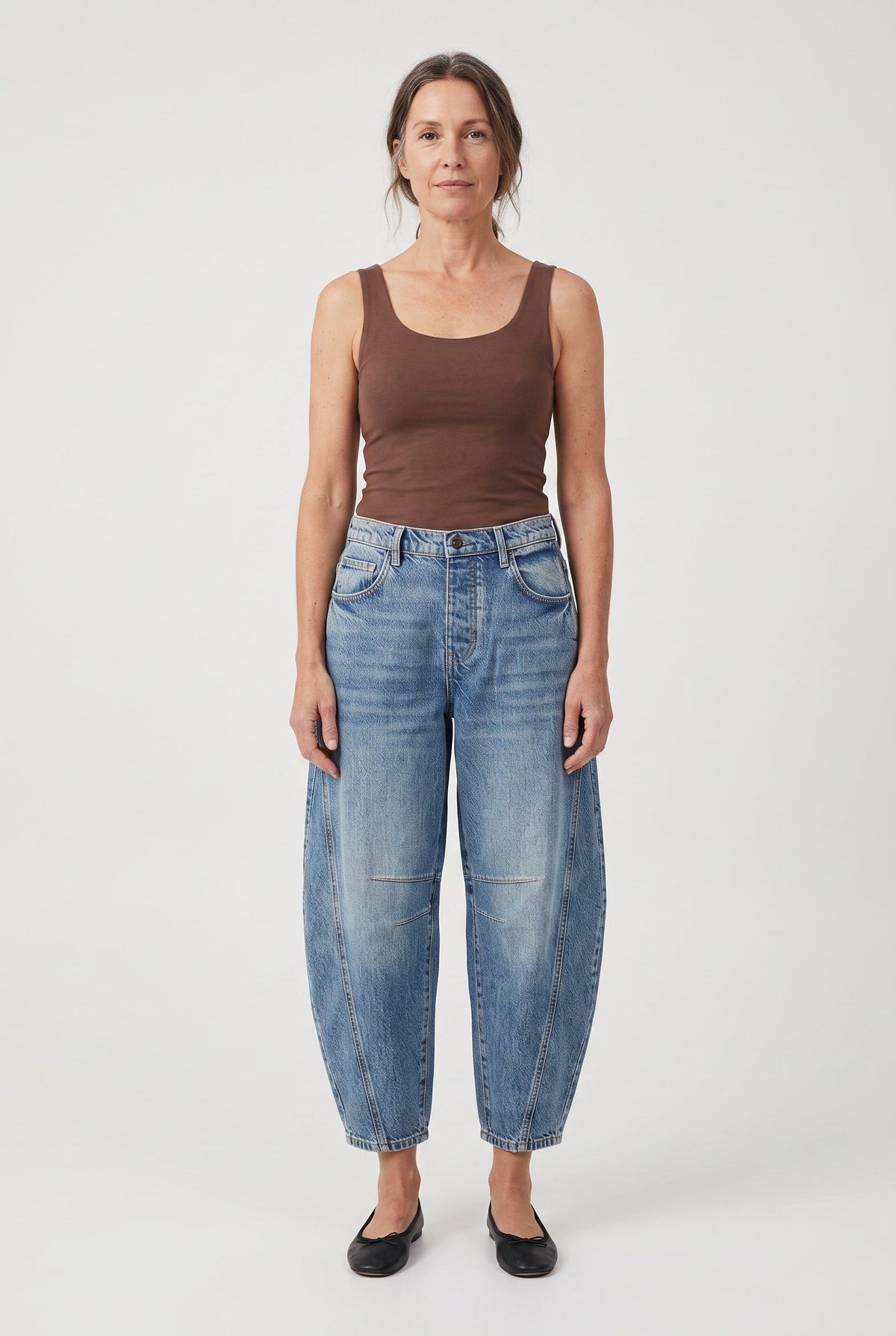 Women's Barrel Jeans | Ankle Length Five Pocket - 2