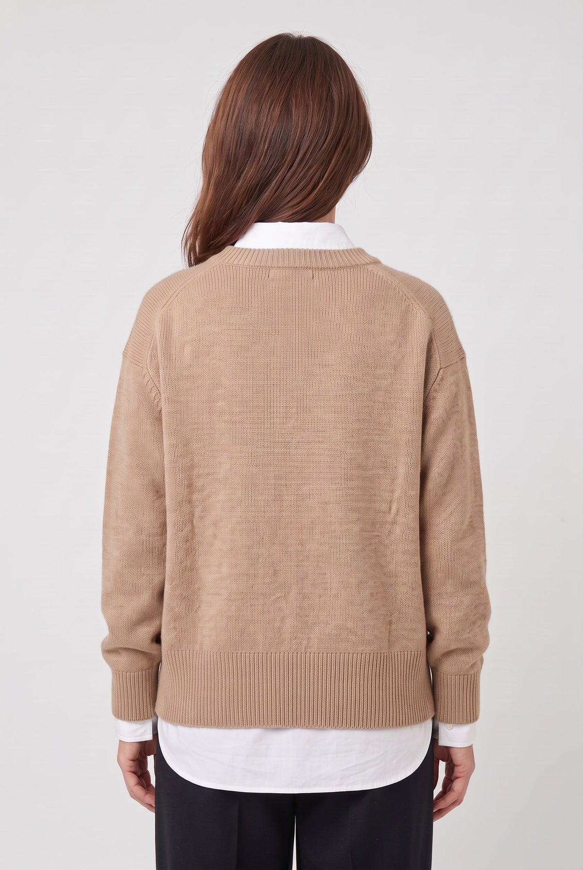 Women's Cardigan | Asymmetric Button Front Crew Neck - 2