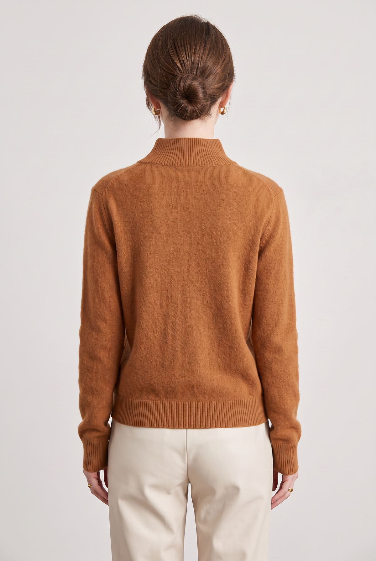 Women's Cardigan | Convertible Stand Collar Button Front - 2