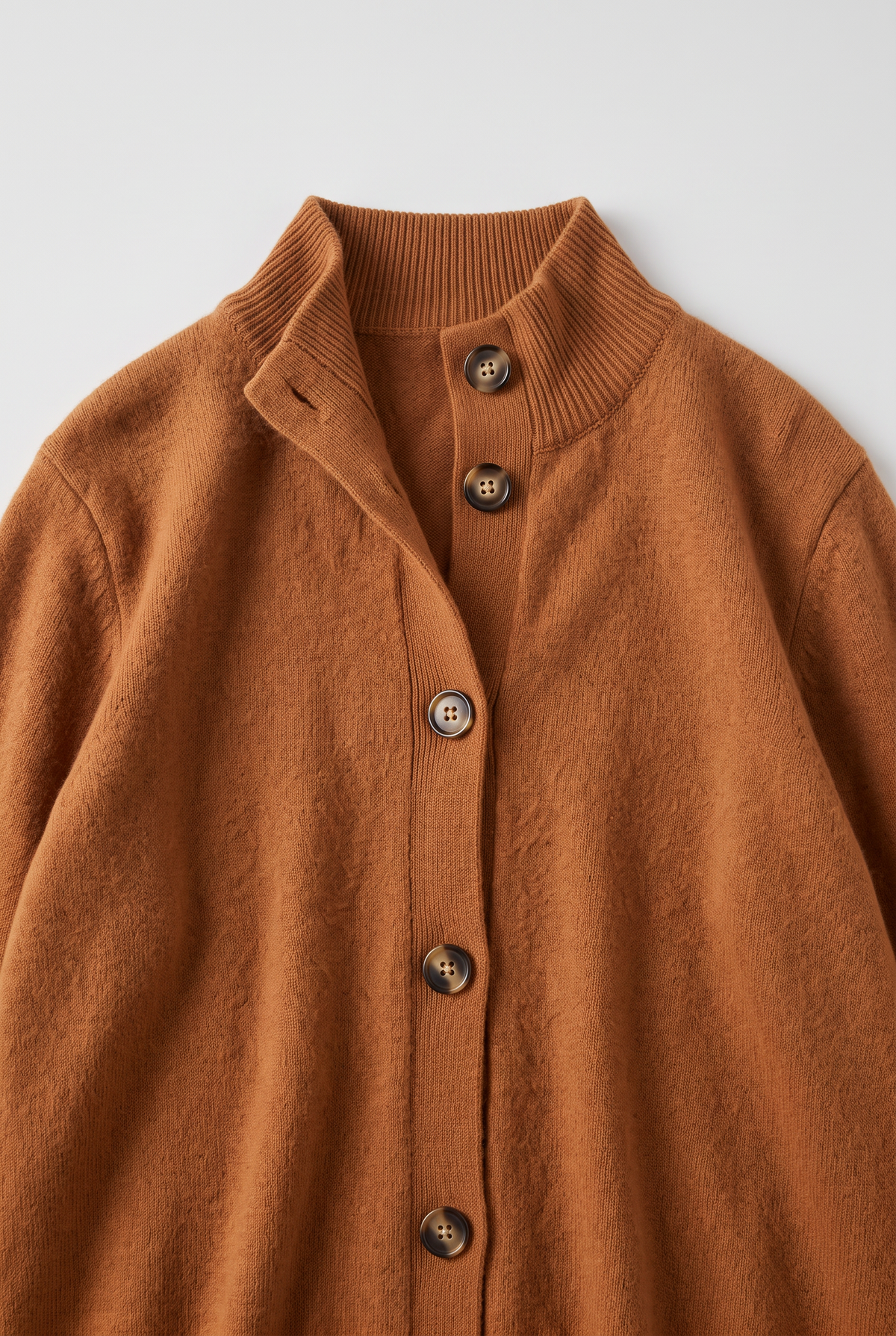 Women's Cardigan | Convertible Stand Collar Button Front - 3