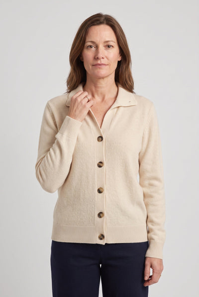Women's Cardigan | Convertible Stand Collar Button Front - 7