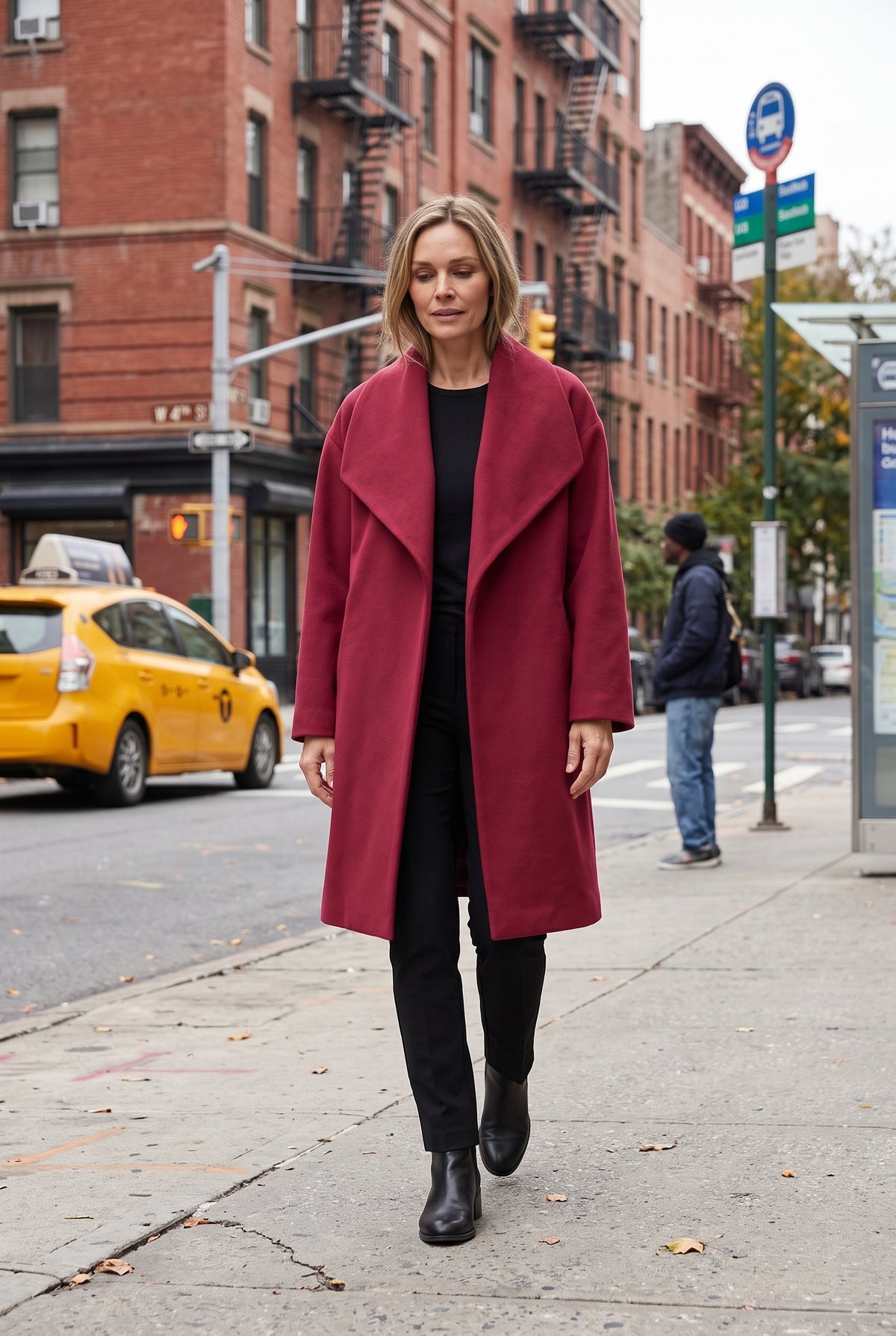 Women's Coat | Oversized Shawl Collar - Red lifestyle