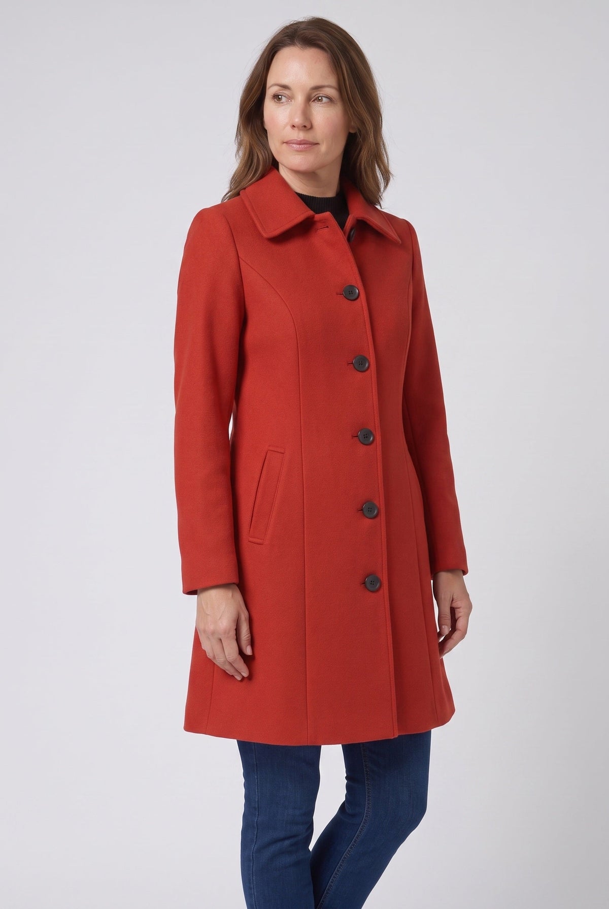 Women's Coat | Single Breasted Point Collar - 7