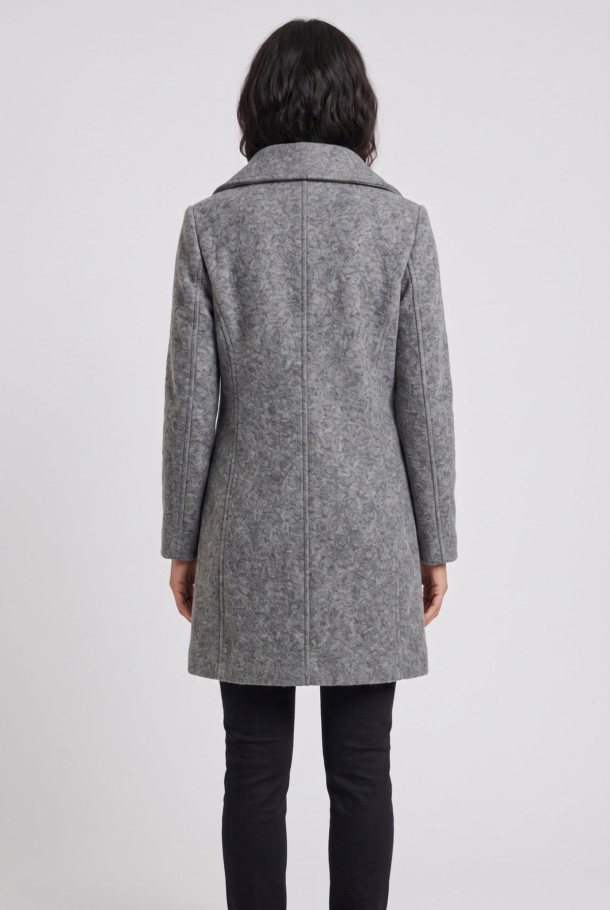 Women's Coat | Stand Collar Button Front - 2