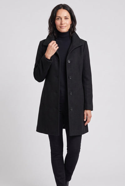 Women's Coat | Stand Collar Button Front - 7