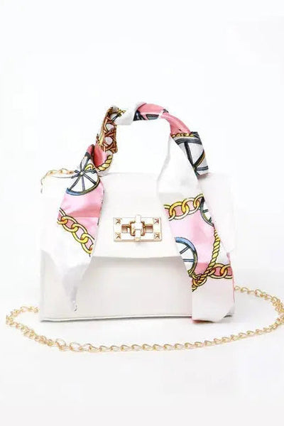 Women's Crossbody Bag | Scarf Handle with Turn Lock - 8