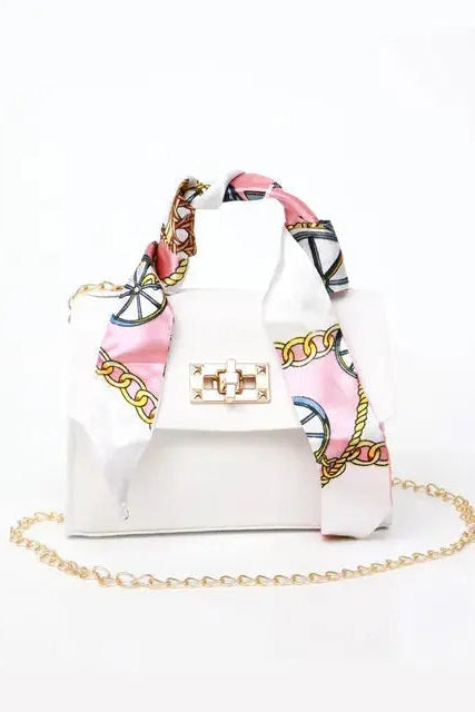Women's Crossbody Bag | Scarf Handle with Turn Lock - 8