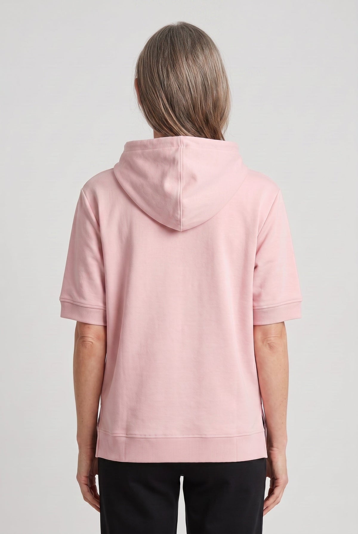 Women's Hoodie | Short Sleeve Boxy Split Hem - 2