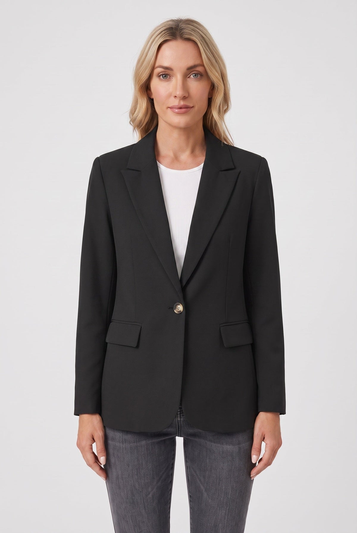 Women's Jacket | Single Button Blazer Notch Lapel - 1