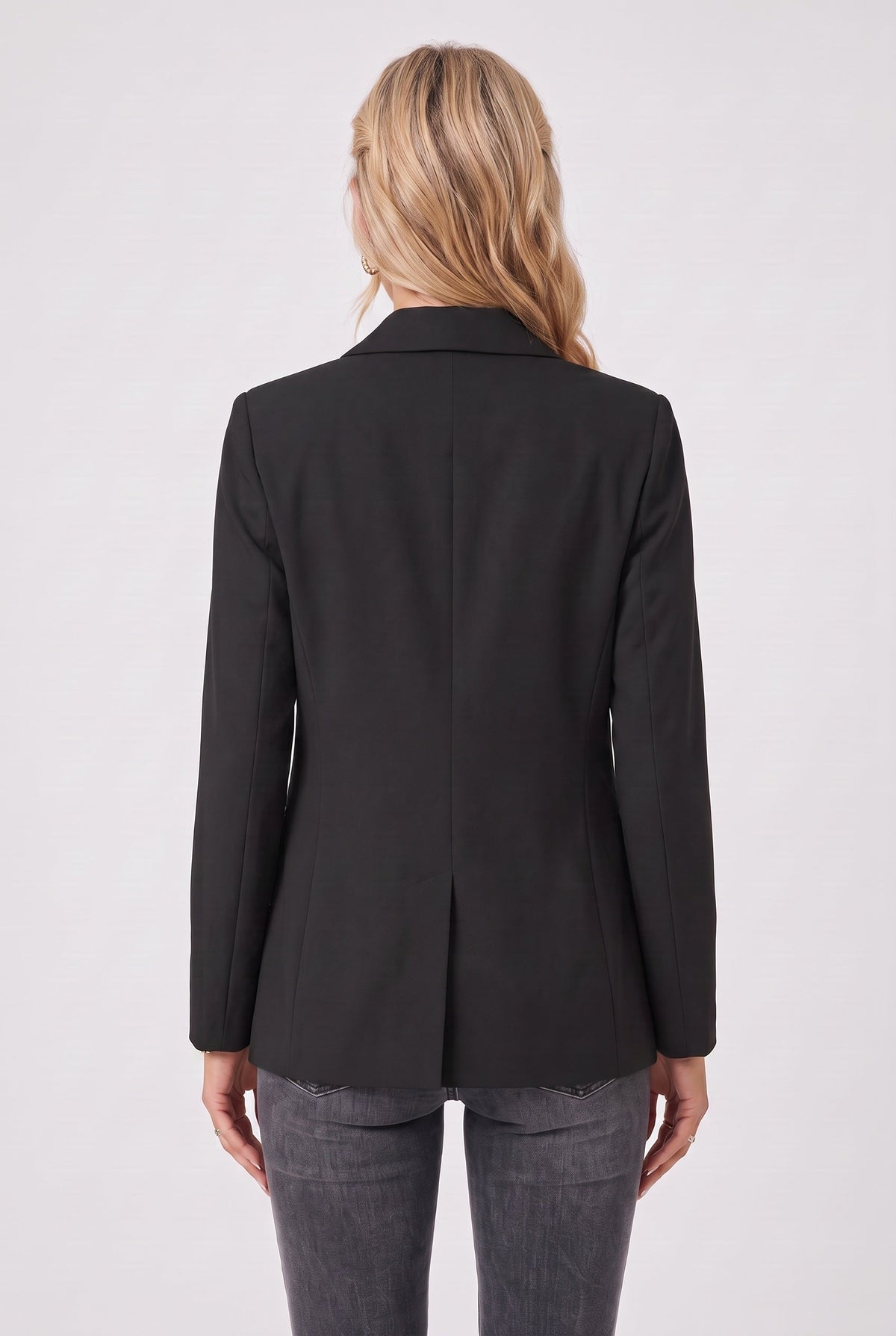 Women's Jacket | Single Button Blazer Notch Lapel - 2